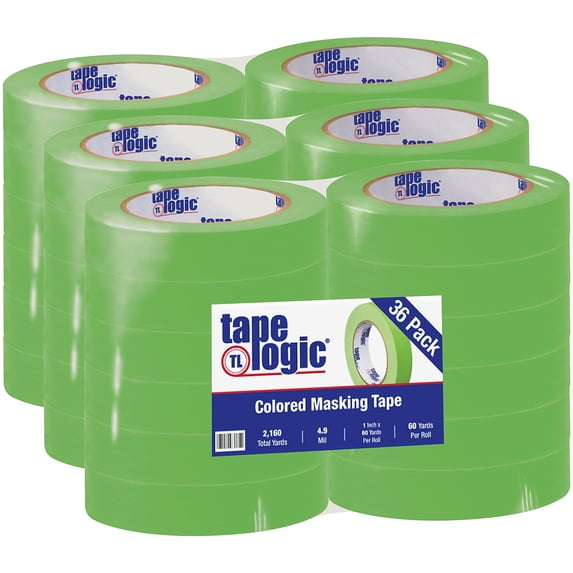 Tape Logic Masking Tape 4.9 Mil 1" x 60 yds. Light Green 36/Case T935003A