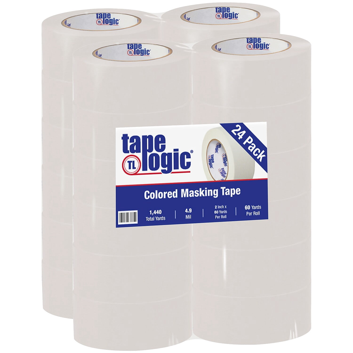 Tape Logic PF3 White Masking Tape 2" x 60 yds. 24/Case T937003W