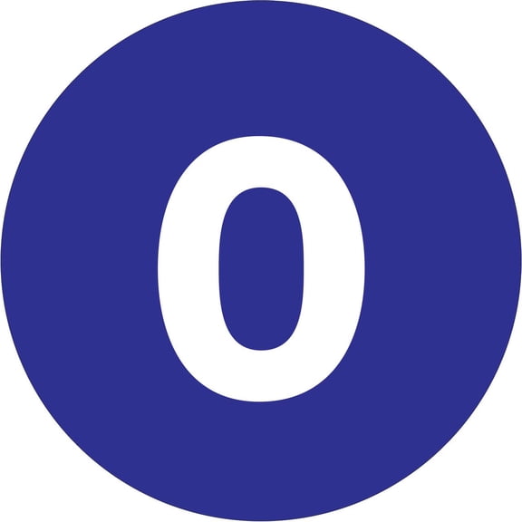 Tape Logic® Permanent Inventory Labels, DL1339, Number 0, Round, 3", Dark Blue, Roll Of 500