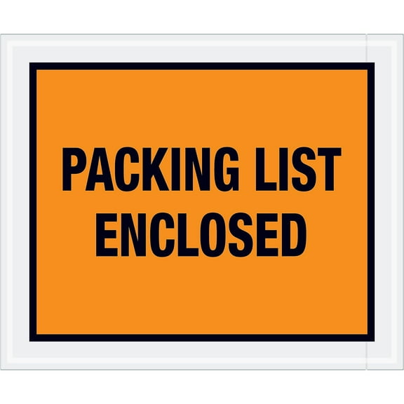 Tape Logic PL429 10 x 12 in. 2 Mil Poly Orange Packing List Enclosed Envelopes