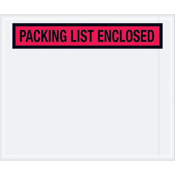 Tape Logic "Packing List Enclosed" Envelopes 10" x 12" Red 500/Case PL435