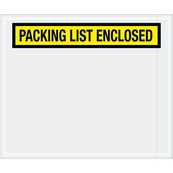 Tape Logic "Packing List Enclosed" Envelopes 10" x 12" Yellow 500/Case PL433