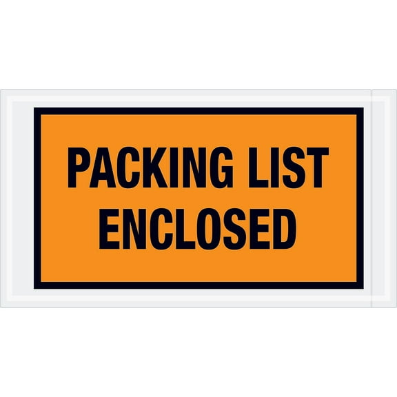 Tape Logic "Packing List Enclosed" Envelopes 5 1/2" x 10" Orange 1000/Case PL426