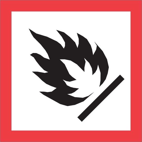 Tape Logic® Pictogram Labels, DL4241, Flame, Square, 2" x 2", Red/White/Black, Roll Of 500