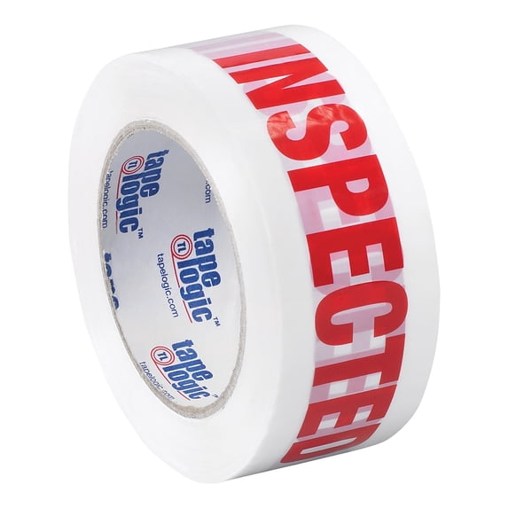 Tape Logic Pre-Printed Carton Sealing Tape "Inspected" 2.2 Mil 2" x 110 yds. Red T902P1418PK