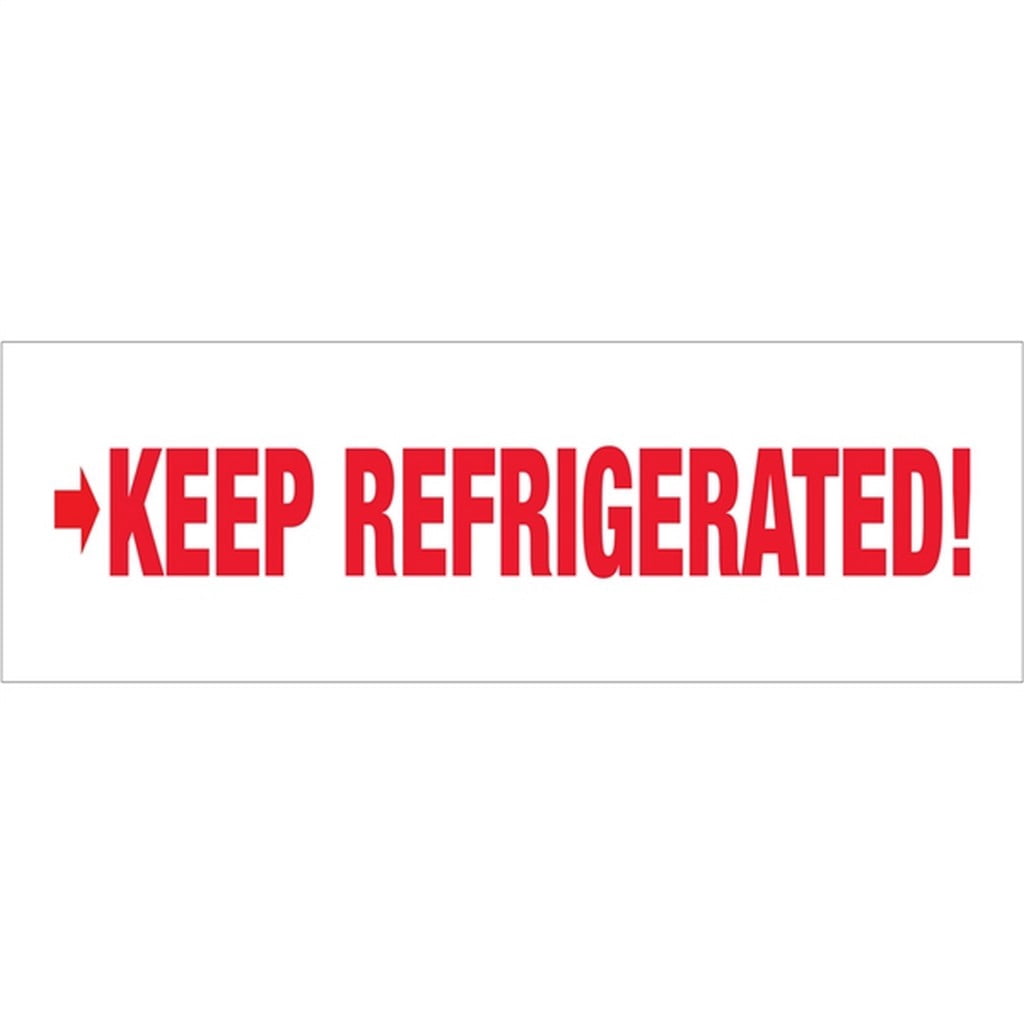 Tape Logic Pre-Printed Packing Tape White - Keep Refrigerated 3" X 110 Yard Roll (6 Pack)