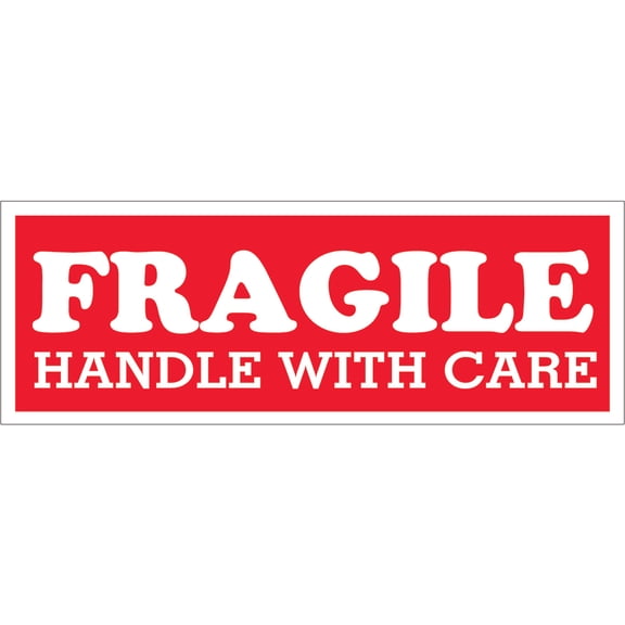Tape Logic® Preprinted Shipping Labels, SCL203, "Fragile Handle With Care," 1 1/2" x 4", Red/White, Pack Of 500