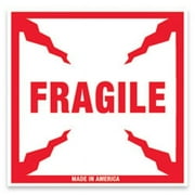 Tape Logic® Preprinted Shipping Labels, SCL501, "Fragile," 4" x 4", Red/White, Pack Of 500