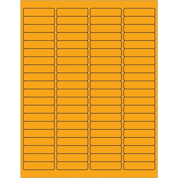Tape Logic Rectangle Laser Labels 1 15/16" x 1/2" Fluorescent Orange 8000/Case LL171OR