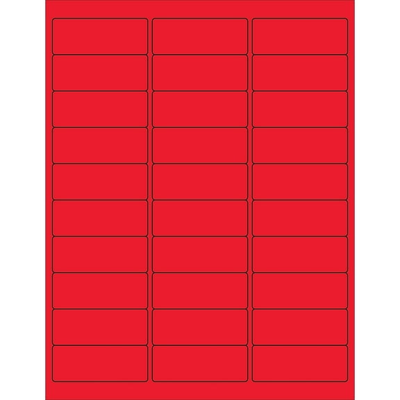 Tape Logic Rectangle Laser Labels 2 5/8" x 1" Fluorescent Red 3000/Case (LL173RD)
