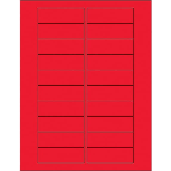 Tape Logic Rectangle Laser Labels 3" x 1" Fluorescent Red 2000/Case LL174RD