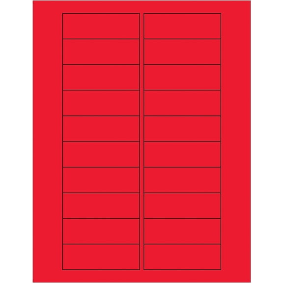 Tape Logic Rectangle Laser Labels 3" x 1" Fluorescent Red 2000/Case LL174RD