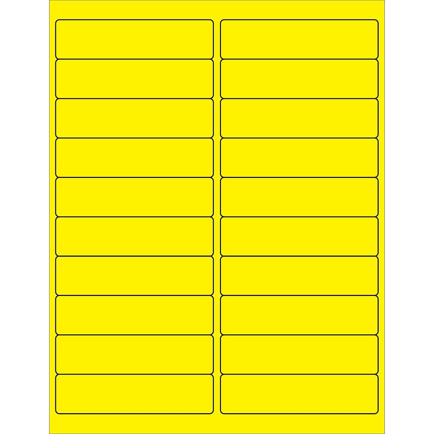 Tape Logic Rectangle Laser Labels 4" x 1" Fluorescent Yellow 2000/Case (LL177YE)