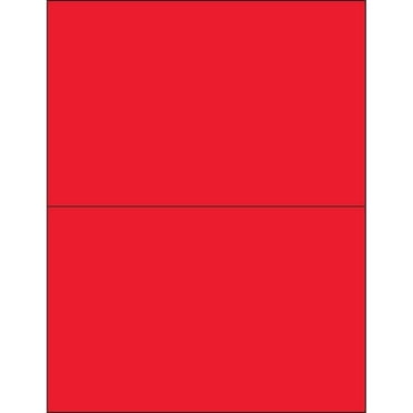 Tape Logic Rectangle Laser Labels 8 1/2" x 5 1/2" Fluorescent Red 200/Case (LL184RD)