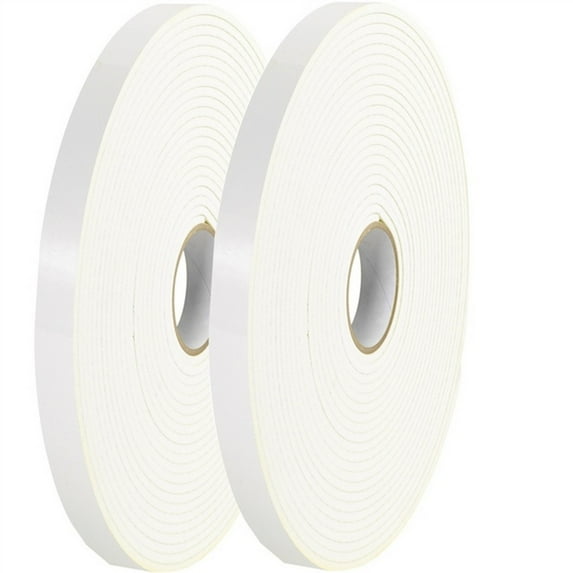 Tape Logic Removable Double Sided Foam Tape 1/2" x 36 Yard (1/16" Thick White) (2 Pack)