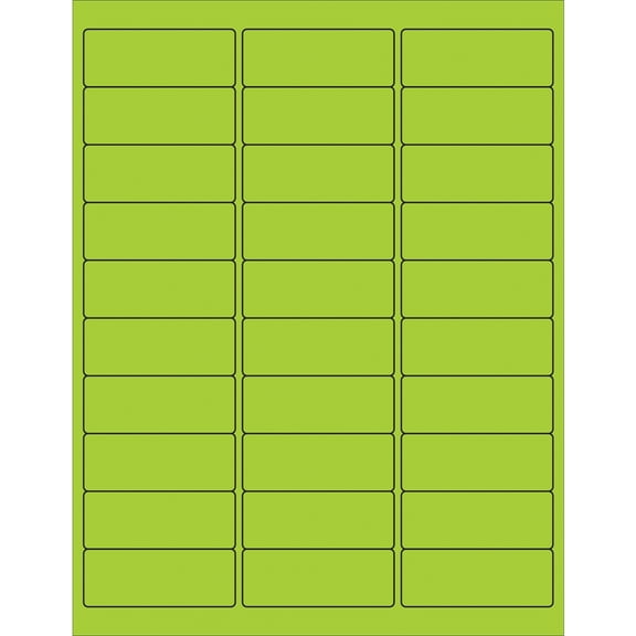 Tape Logic Removable Rectangle Laser Labels 2 5/8x1" Fluorescent Green 3000/Case LL405GN