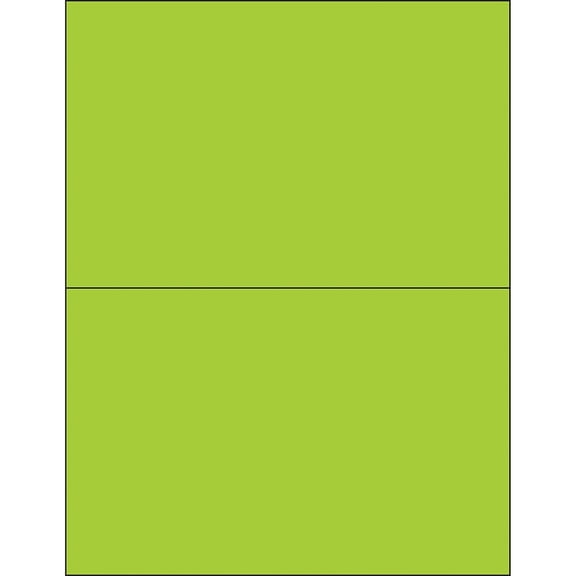 Tape Logic Removable Rectangle Laser Labels 8 1/2" x 5 1/2" Fluorescent Green 200/Case (LL415GN)