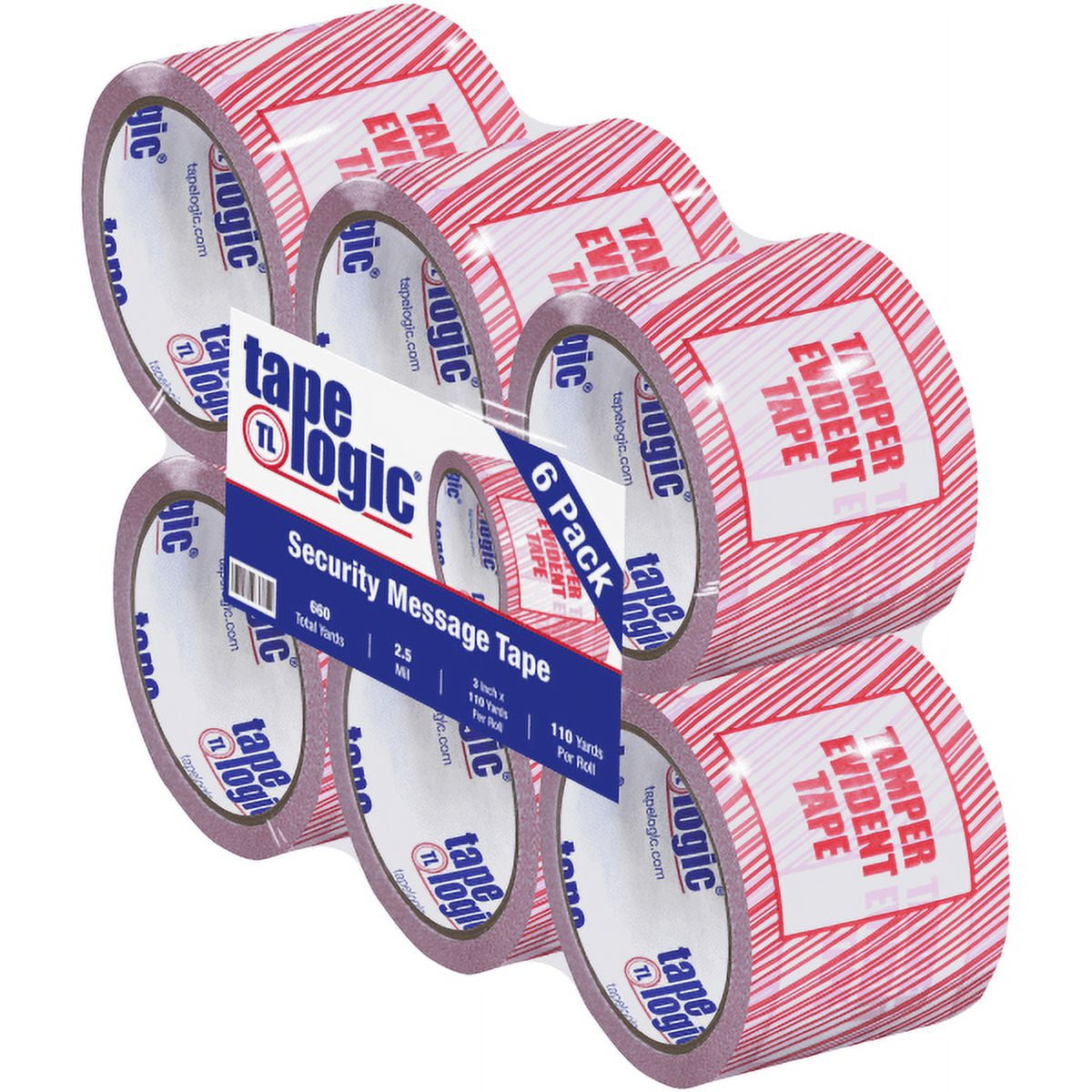 3" x 110 Yds. "Tamper Evident" Print (6 Pack) Tape Logic Security Tape
