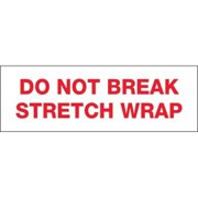Tape Logic  Do Not Break Stretch Wrap Preprinted Carton Sealing Tape, 3" Core, 2" x 55 Yd., Red/White, Pack Of 36