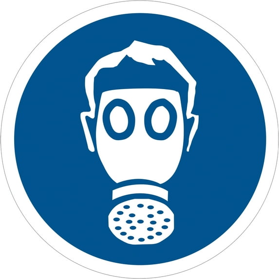 Tape Logic Wear Respiratory Protection Safety Label 2" Circle Blue/White 25/Roll DSL511