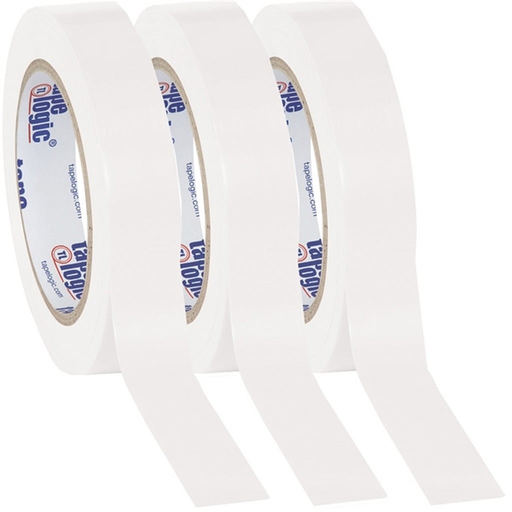 Tape Logic White Solid Vinyl Safety Tape 1" x 36 Yard Roll (3 Pack)