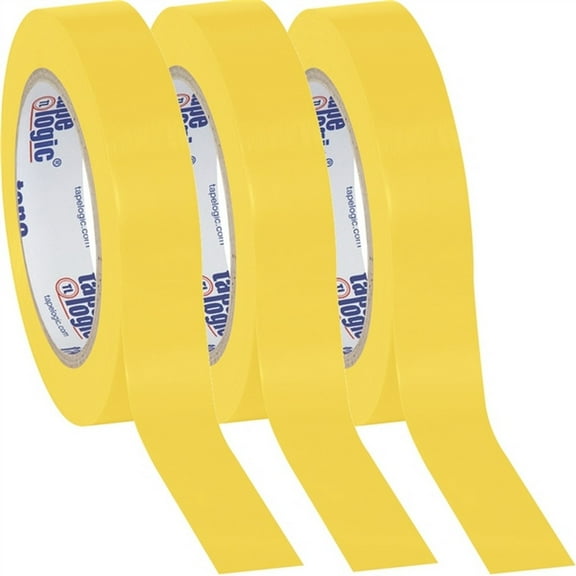 Tape Logic Yellow Solid Vinyl Safety Tape 1" x 36 Yard Roll (3 Pack)