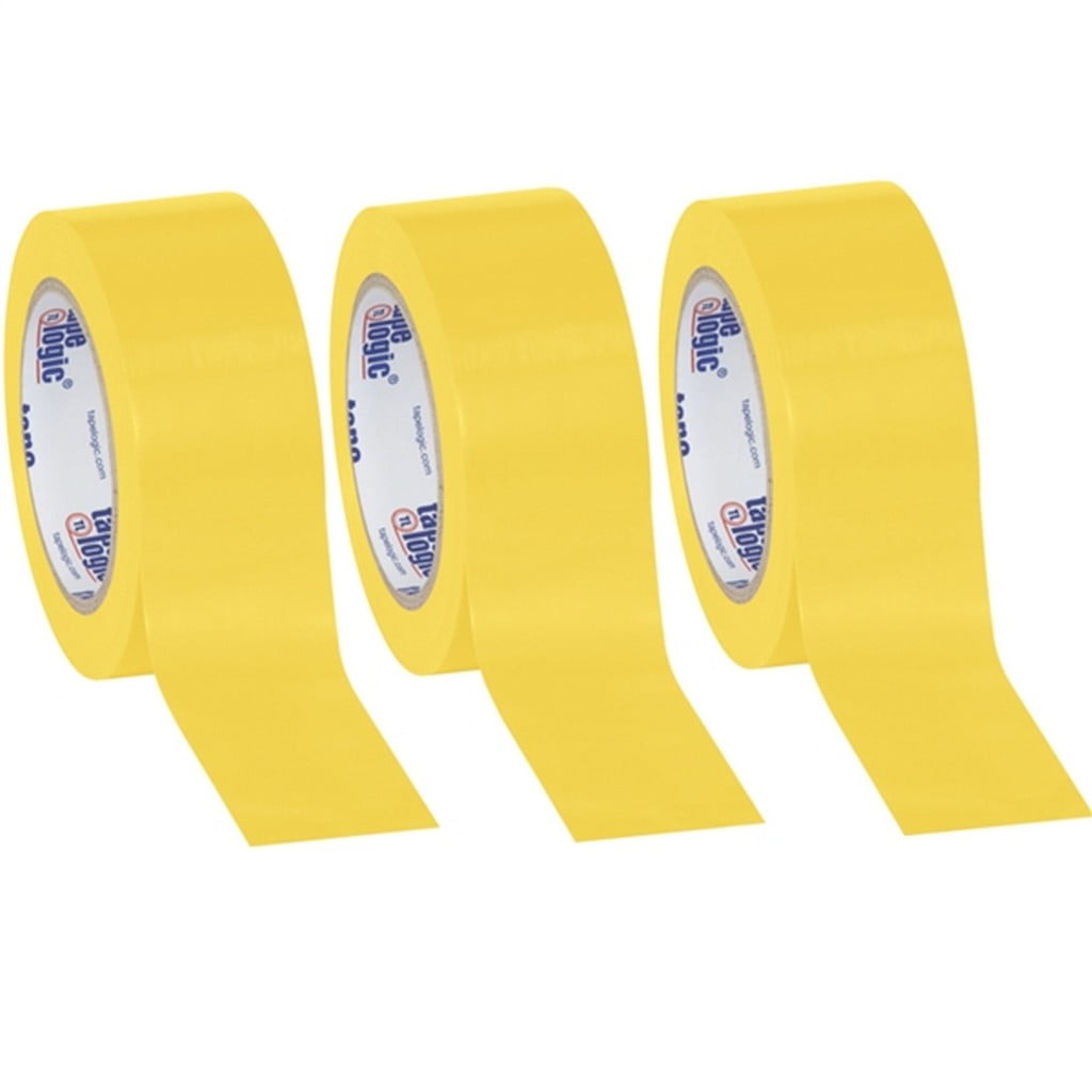 Tape Logic Yellow Solid Vinyl Safety Tape 2" X 36 Yard Roll (3 Pack)