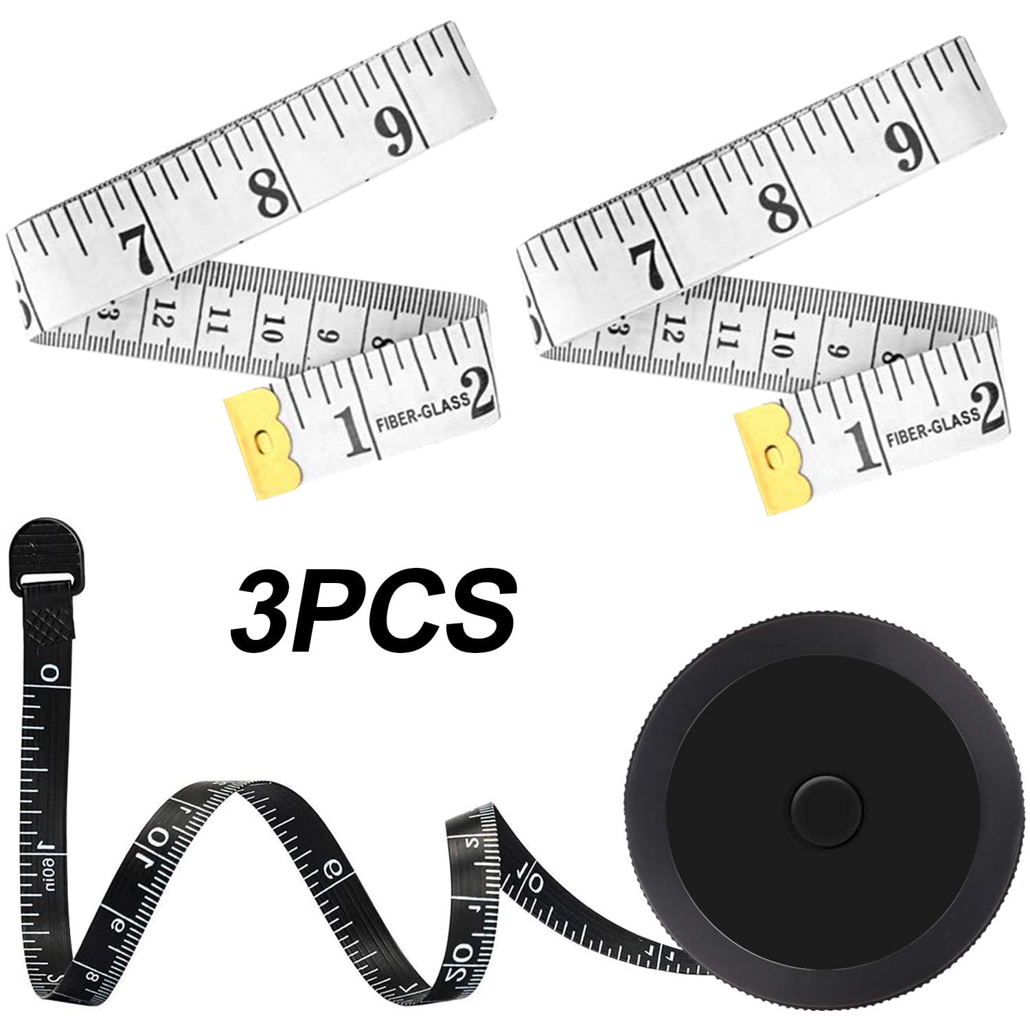 Sewing Tape Measure, Dieting Measuring Tape, 60 Inch/1.5m Dual Sided Retractable Ruler With Push Button Round1 Pack Brown