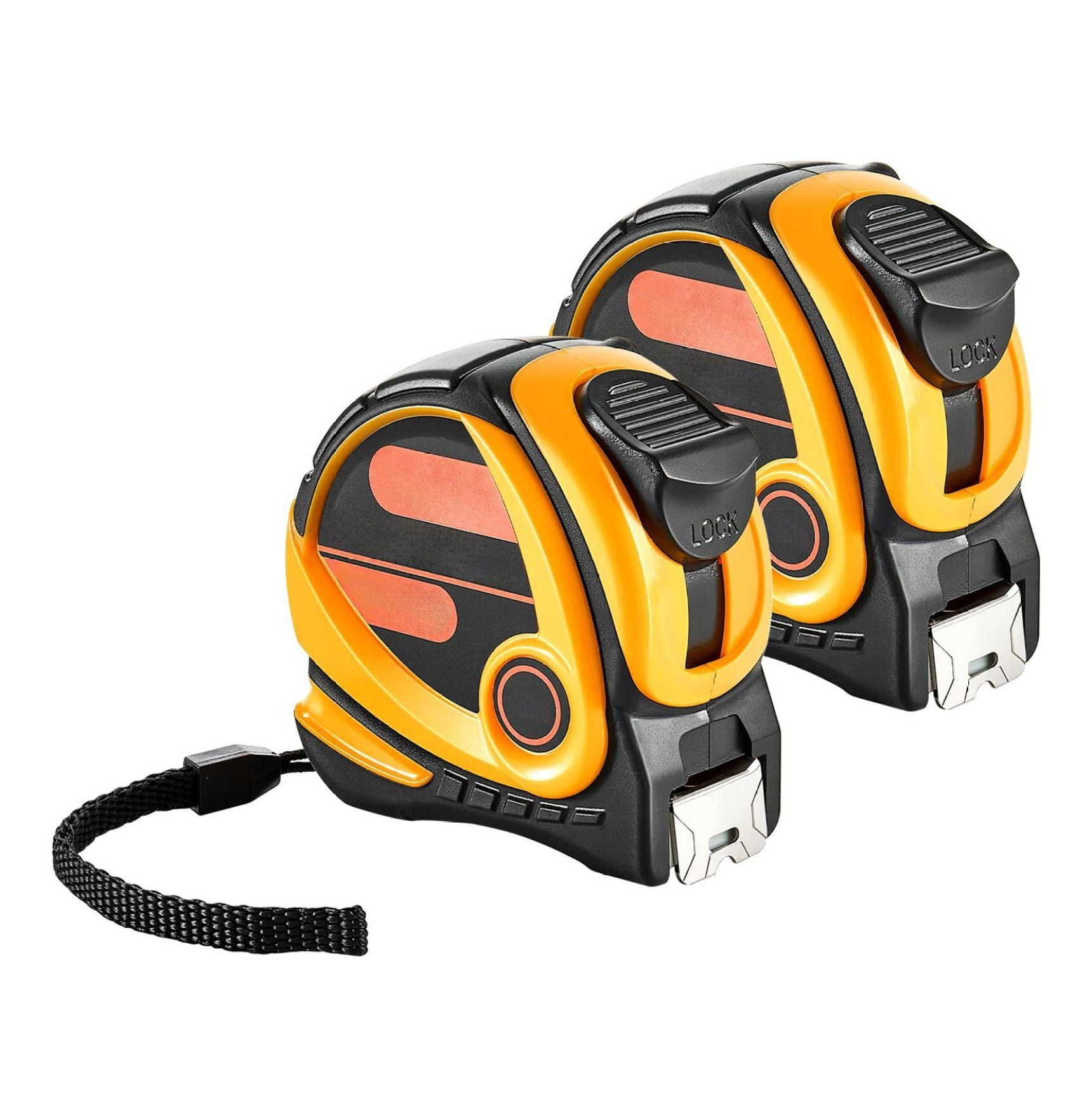 Tape Measure 25ft 2 Pack, Retractable Imperial Metric, Durable ABS Shell & 55# Carbon Steel