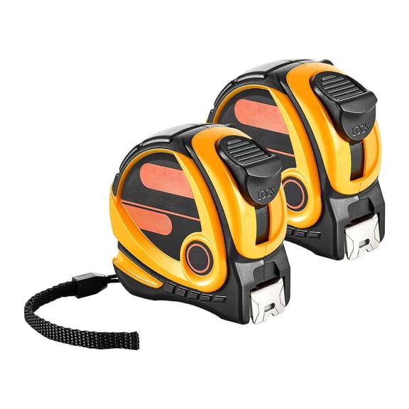 Tape Measure 25ft, 2 Pack Retractable Measuring Tape Metric/Imperial, Durable Carbon Steel Tape, Outdoor Decoration, Home Improvement, Construction