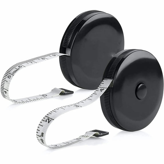 Tape Measure for Body Measuring Tape, (Pack of 2) Dual Sided inch and cm, Portable, Retractable Soft Ruler Tool for Measurements Body Fat, Fitness Sewing Tailor Fabric