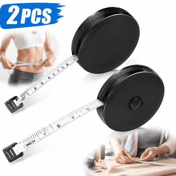 Tape Measure for Body Measuring Tape, (Pack of 2) Dual Sided inch and cm, Portable, Retractable Soft Ruler Tool for Measurements Body Fat, Fitness Sewing Tailor Fabric