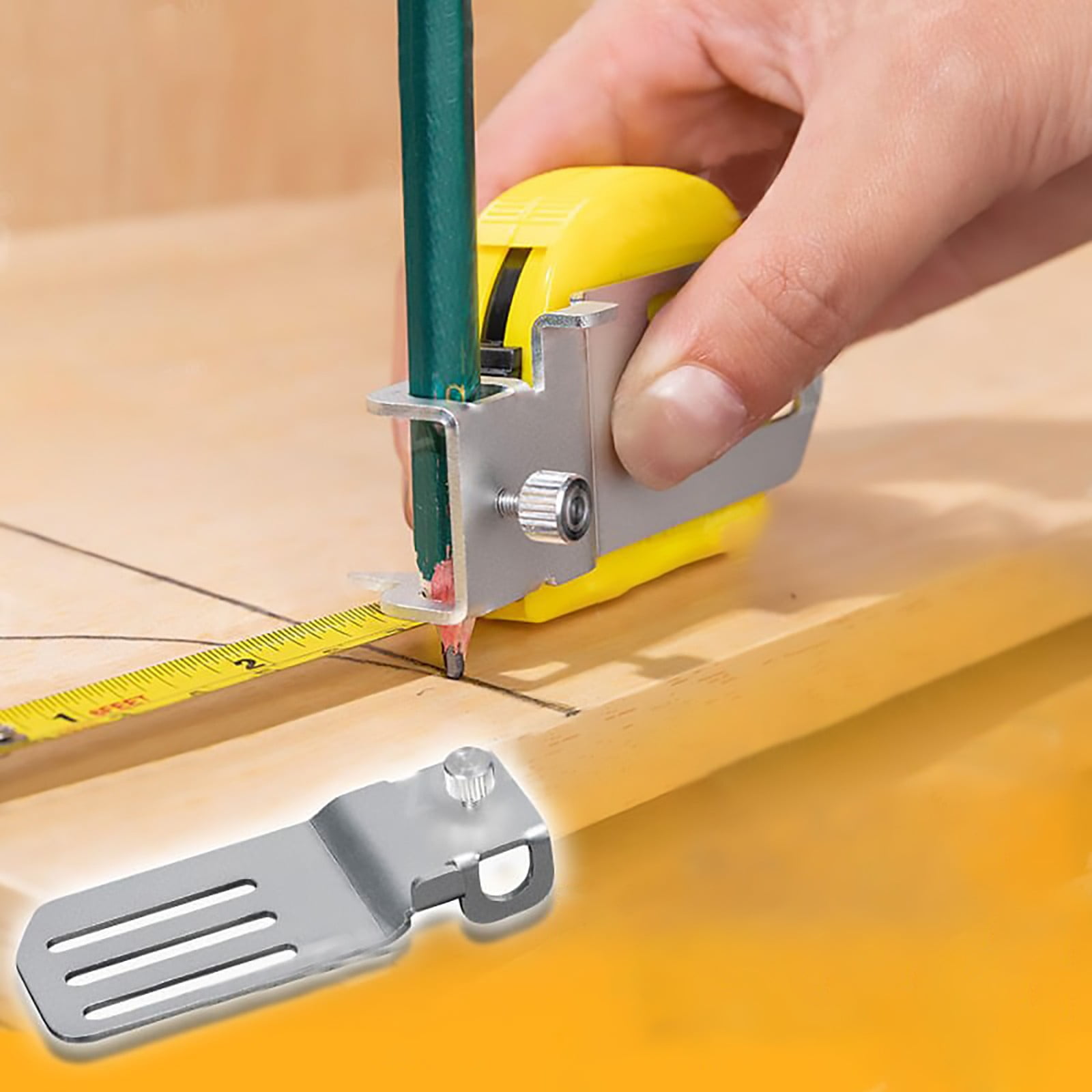 Tape Measure Clip Aluminum Alloy Scribing Pencil Holder For Measuring