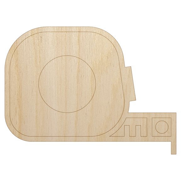 Tape Measure Construction Icon Wood Shape Unfinished Piece Cutout Craft DIY Projects - 4.70 Inch Size - 1/8 Inch Thick