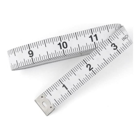 Tape Measure Soft Measuring for Body Sewing Flexible Dual Scales Ruler Weight Loss Medical Measurement Tailor Craft Vinyl Ruler, Has Centimetre Scale on Reverse Side 200cm/80inch, White