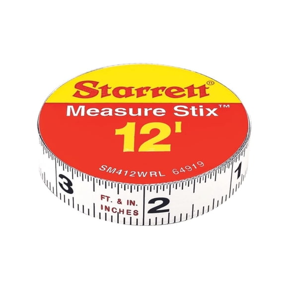 Tape Measure Stix with Adhesive Backing - Mount to Work Bench, Saw Table, Drafting Table - 1/2" x 12', English Metric, Right-Left Reading - SM412WRL