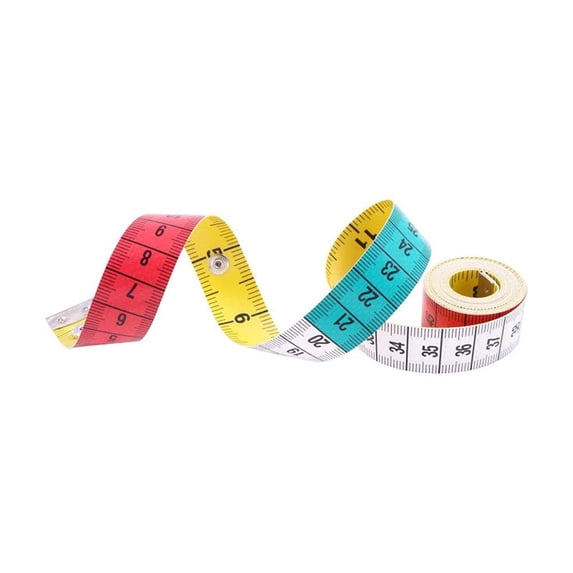 Tape Measure with Snap 60 inch/150cm Fabric Sewing Cloth Knitting Dual Sided Soft Multicolor Closure Tailor