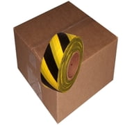 Tape Planet Black and Yellow Safety Striped Flagging Tape 1 3/16" x 31.200 ft Roll Non-Adhesive 12 Roll/Case