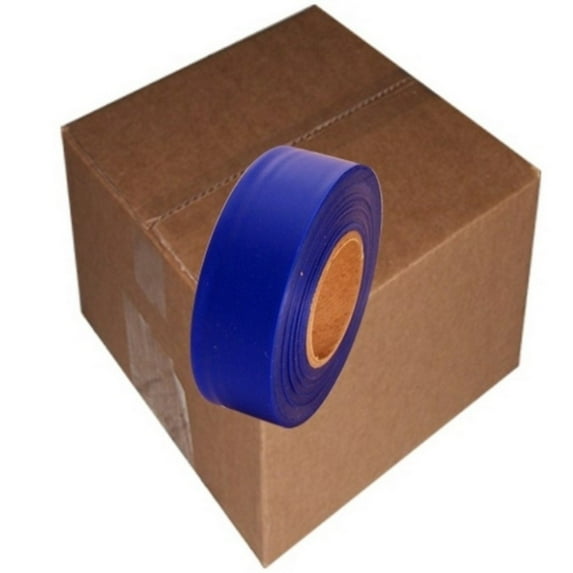 Tape Planet Blue Flagging Tape 1 3/16" x 31.200 ft Roll Non-Adhesive (12 Roll/Case)