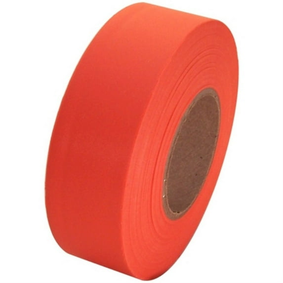 Tape Planet Flagging Tape 1-3/16 inch x 150 ft Non-Adhesive Plastic Ribbon, Orange