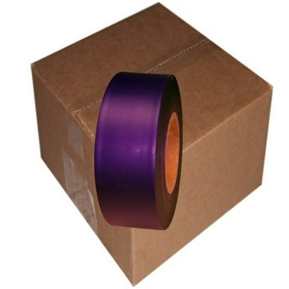 Tape Planet Flagging Tape 1-3/16 inch x 150 ft Non-Adhesive Plastic Ribbon, Purple (12 Roll Case)