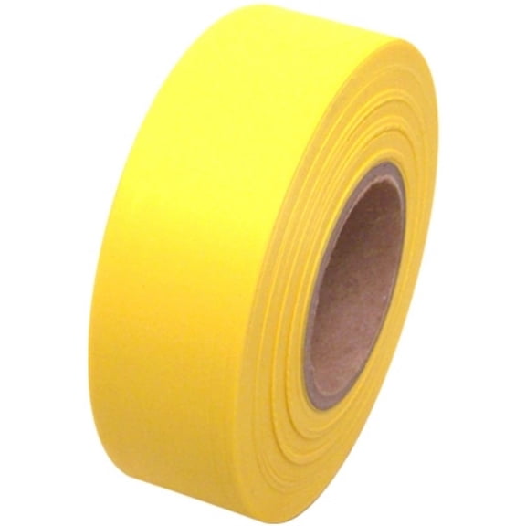 Tape Planet Flagging Tape 1-3/16 inch x 150 ft Non-Adhesive Plastic Ribbon, Yellow