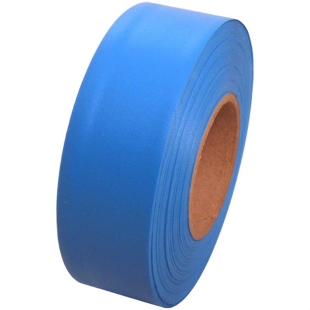 Tape Planet Fluorescent Blue Flagging Tape 1 3/16 x 150 ft Roll Non- Adhesive 