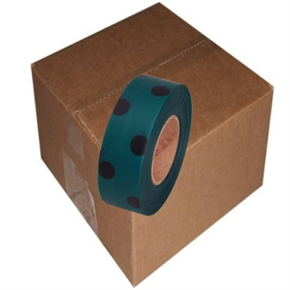 Tape Planet Green and Black Polka Dot Flagging Tape 1 3/16" x 31.200 ft Roll Non-Adhesive (12 Roll/Case)