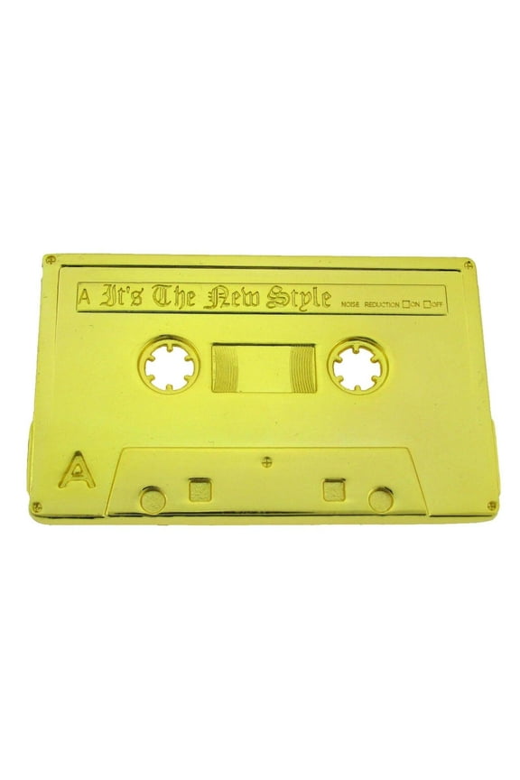 Tape Recorder Cassette Gold Plain Belt Buckle Retro 80's Fashion Era Hip Hop Fashion It's New Style