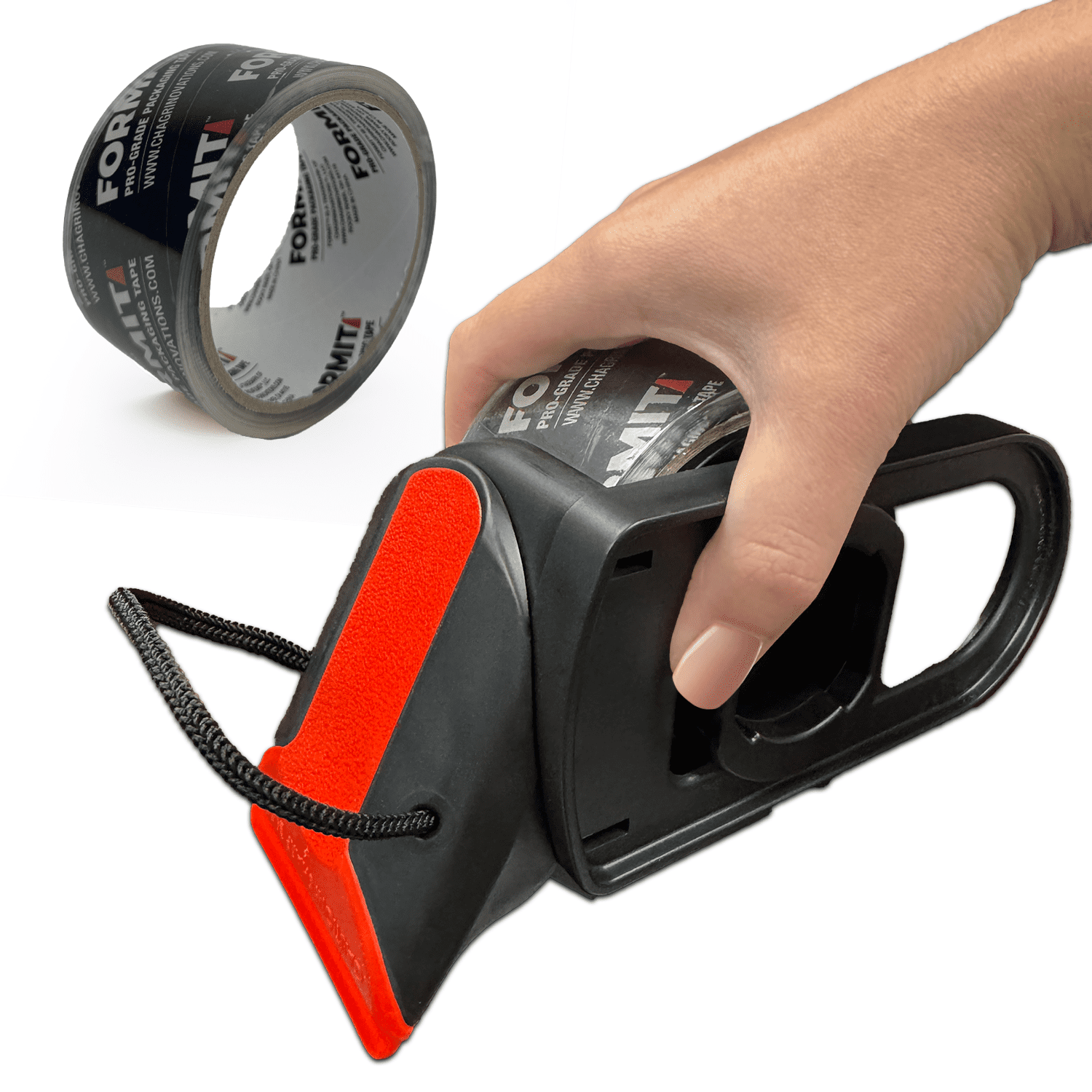 Tape Terror Heavy Duty Tape Dispenser Black Clear Orange