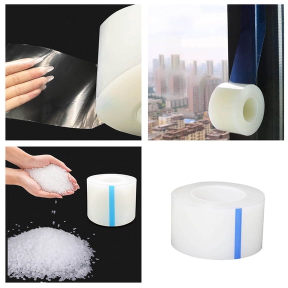 Tape Transparent Window Sealing Tape for Doors and Windows Heat Insulation Weather Stripping Easy Peel and Bonding Solution,5 cm,Clear