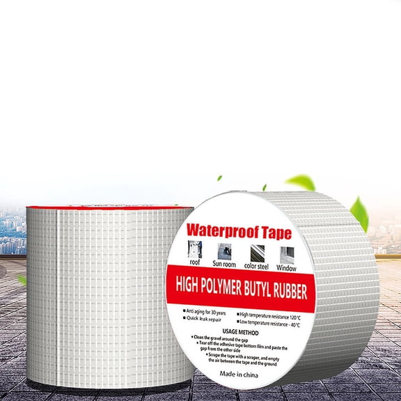 Tape for Sealing – Self-Sealing Butyl Rubber Aluminum Foil Tape for Roof Leaks Cracks Window Sills Pipes – Water Easy Application