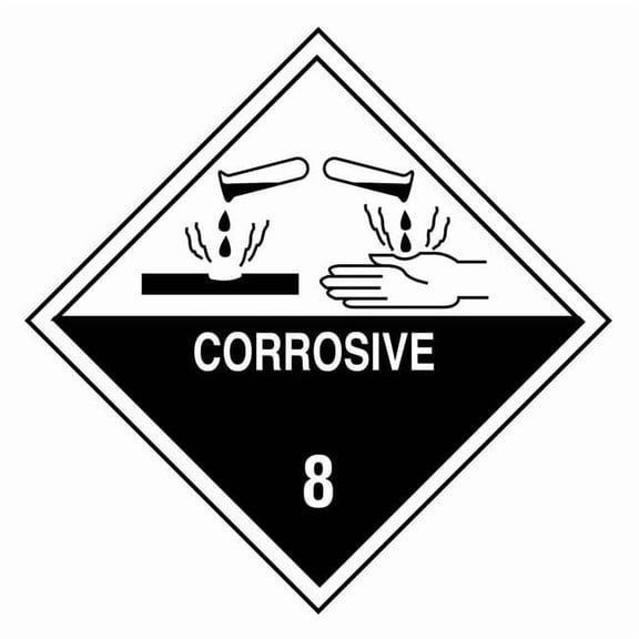 Tapecase 4" x 4" Adhesive Back Shipping Labels, Corrosive, Pk50 16U955