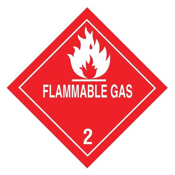 Tapecase 4" x 4" Adhesive Back Shipping Labels, Flammable Gas, Pk500 16U812